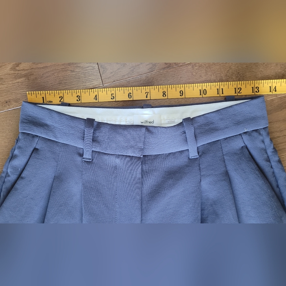 Aritzia Wilfred Soft Gray High-waisted, Pleated Trousers. - Picture 3 of 10
